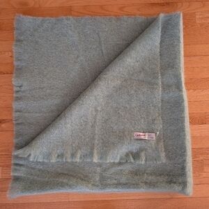 Cushendale Throw Blanket Mohair and Wool 50" x 50" Green Kilkenny Ireland